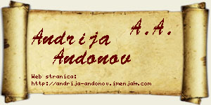 Andrija Andonov vizit kartica